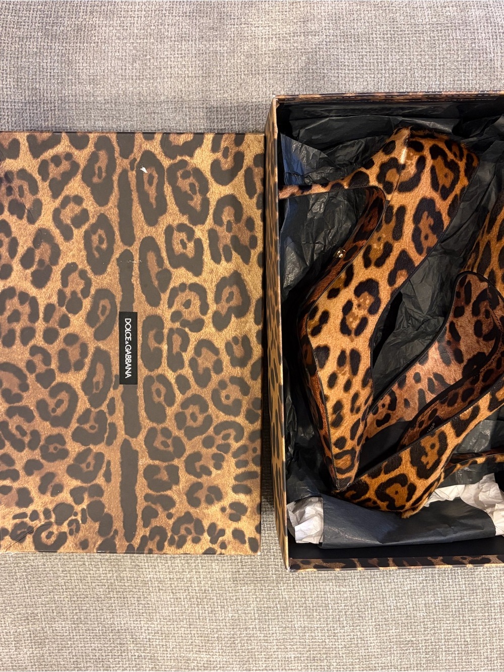 Dolce & Gabbana Leopard Print Pointed Toe Pumps - Brown/Black